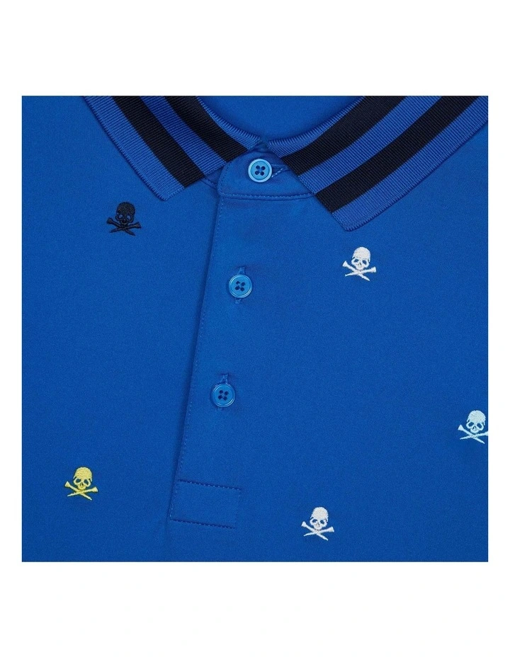 G/Fore Embroidered Tech Jersey Polo Shirt in Lisbon image 3