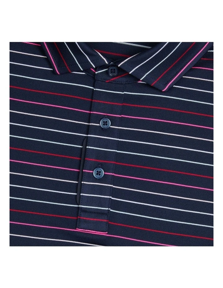 G/Fore Multi Stripe Tech Pique Performance Polo Shirt in Twilight image 3