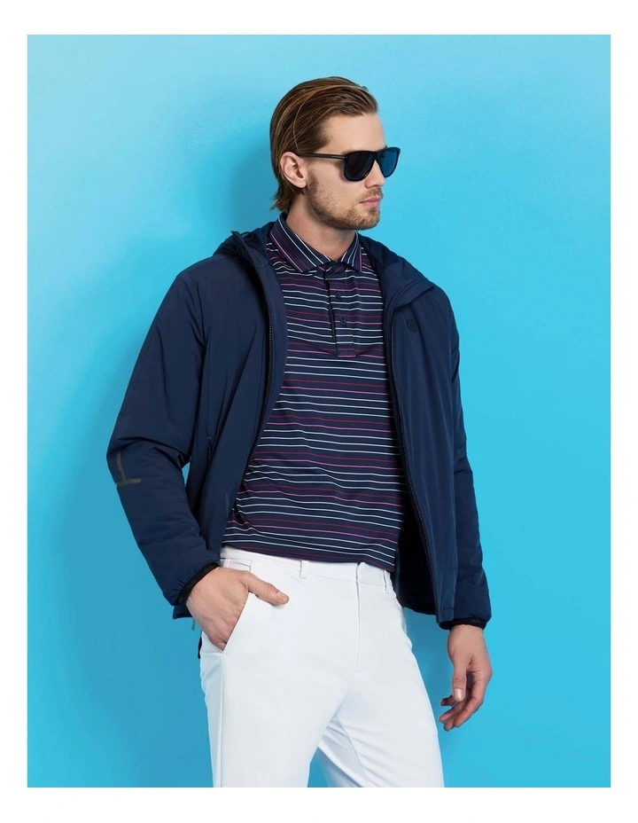 G/Fore Multi Stripe Tech Pique Performance Polo Shirt in Twilight image 5