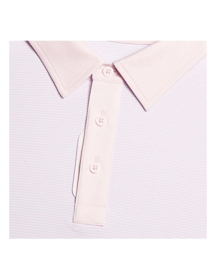 G/Fore Feeder Stripe Fine Tech Jersey Polo Shirt in Blush image 3