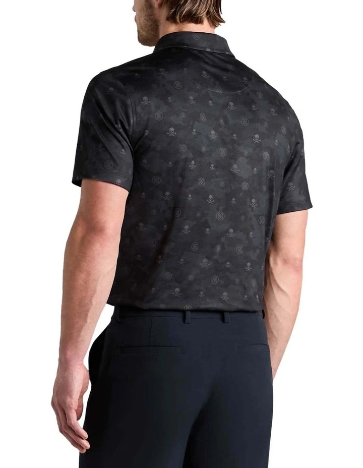 G/Fore Icon Camo Tech Jersey Polo Shirt in Onyx image 2
