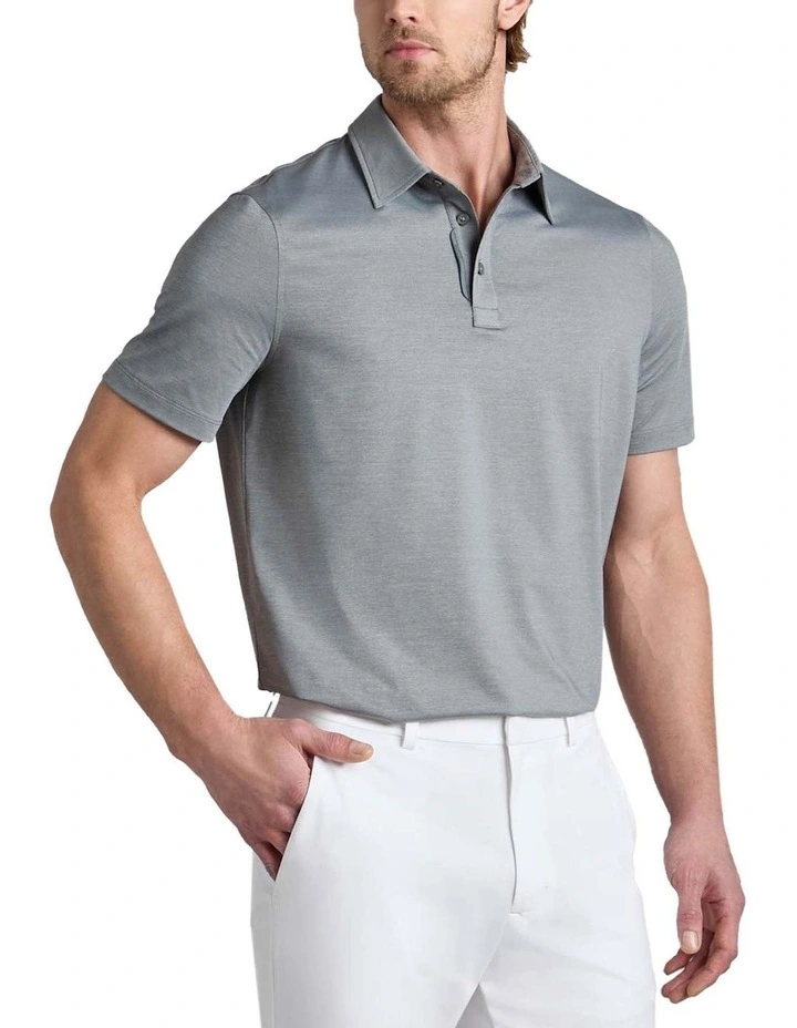 G/Fore Melange Ice Nylon Polo Shirt in Charcoal Melange image 1