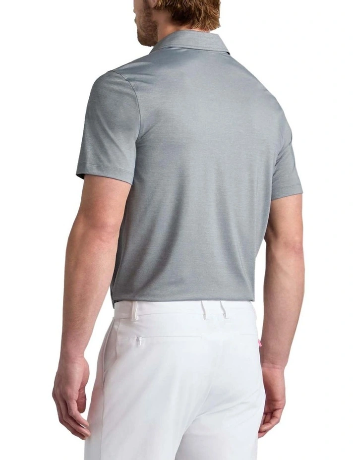 G/Fore Melange Ice Nylon Polo Shirt in Charcoal Melange image 2
