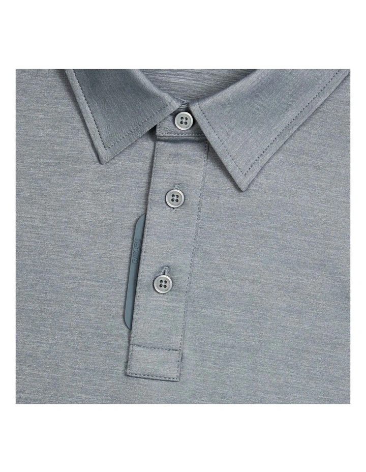 G/Fore Melange Ice Nylon Polo Shirt in Charcoal Melange image 3