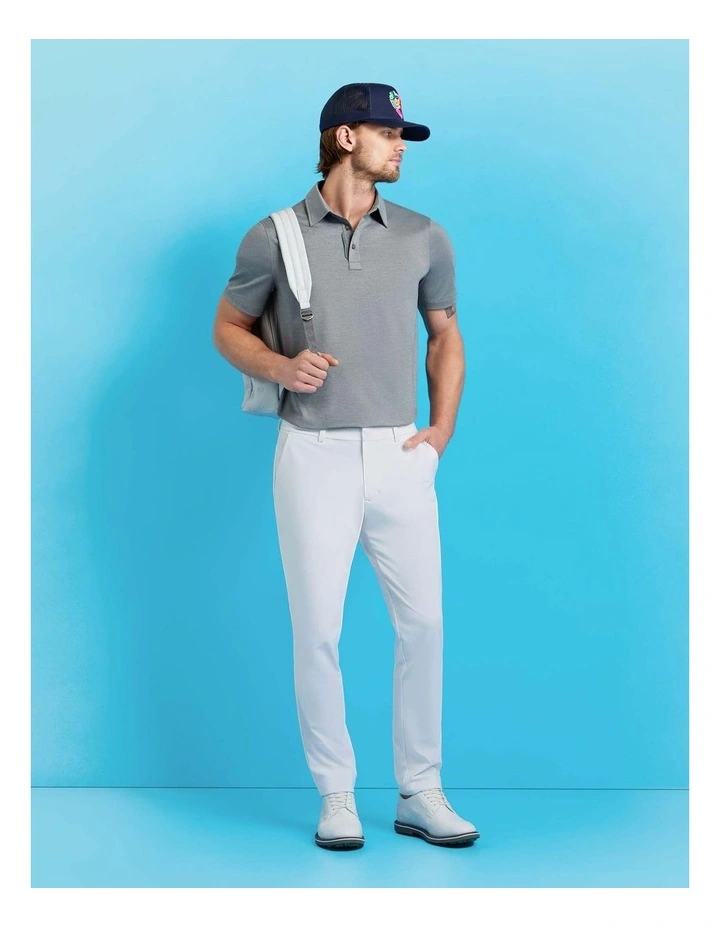 G/Fore Melange Ice Nylon Polo Shirt in Charcoal Melange image 5