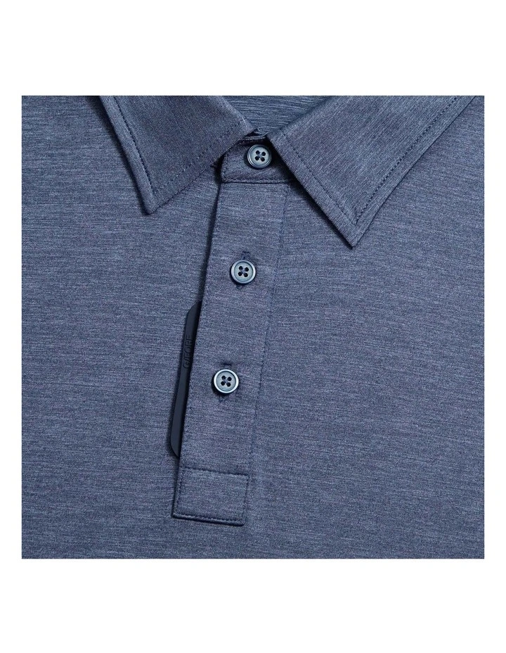 G/Fore Melange Ice Nylon Polo Shirt in Twilight Melange image 3