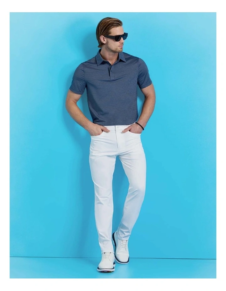 G/Fore Melange Ice Nylon Polo Shirt in Twilight Melange image 5