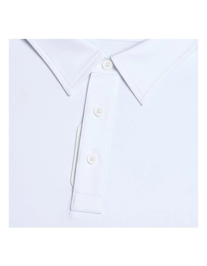 G/Fore Melange Ice Nylon Polo Shirt in Snow Melange image 3