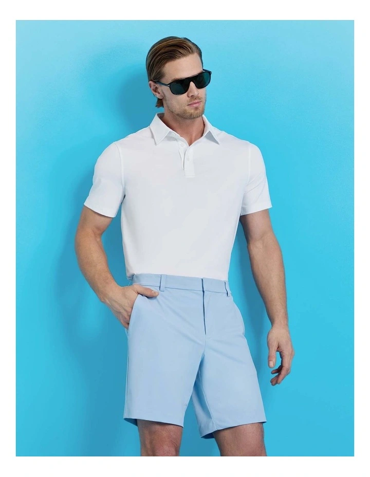 G/Fore Melange Ice Nylon Polo Shirt in Snow Melange image 5