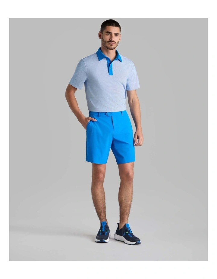 G/Fore Feeder Stripe Fine Tech Jersey Polo Shirt in Lisbon Blue image 3