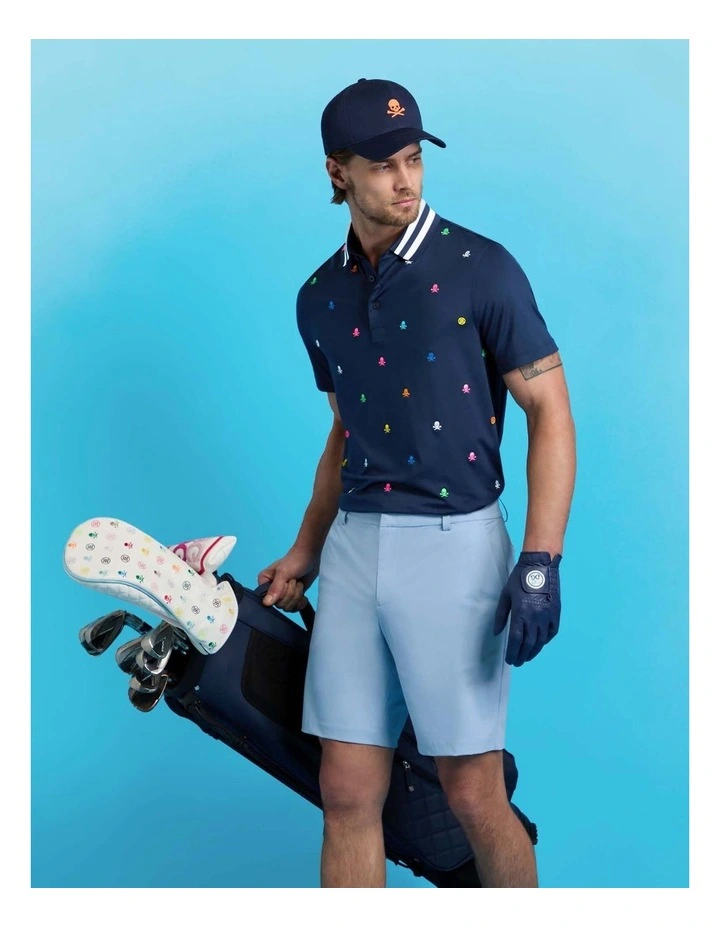 G/Fore Embroidered Tech Jersey Polo Shirt in Twilight image 5