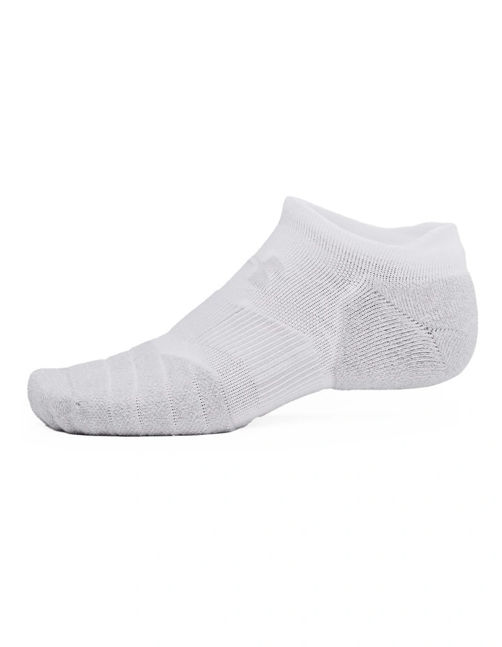 Under Armour Elevated Performance No Show Socks Pack Of 2 in White image 3