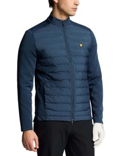Lyle & Scott Hybrid Quilted Full Zip Jacket in Ryder Blue
