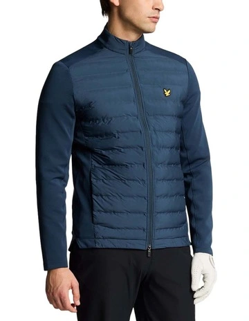 Lyle & Scott Hybrid Quilted Full Zip Jacket in Ryder Blue