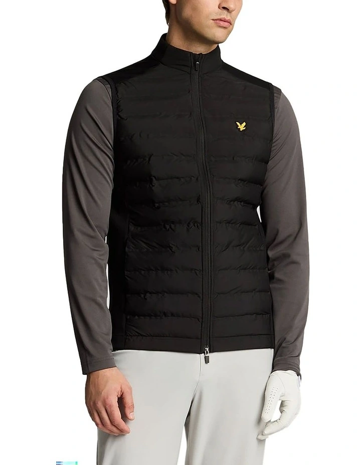 Lyle & Scott Hybrid Quilted Full Zip Vest in Jet Black image 1