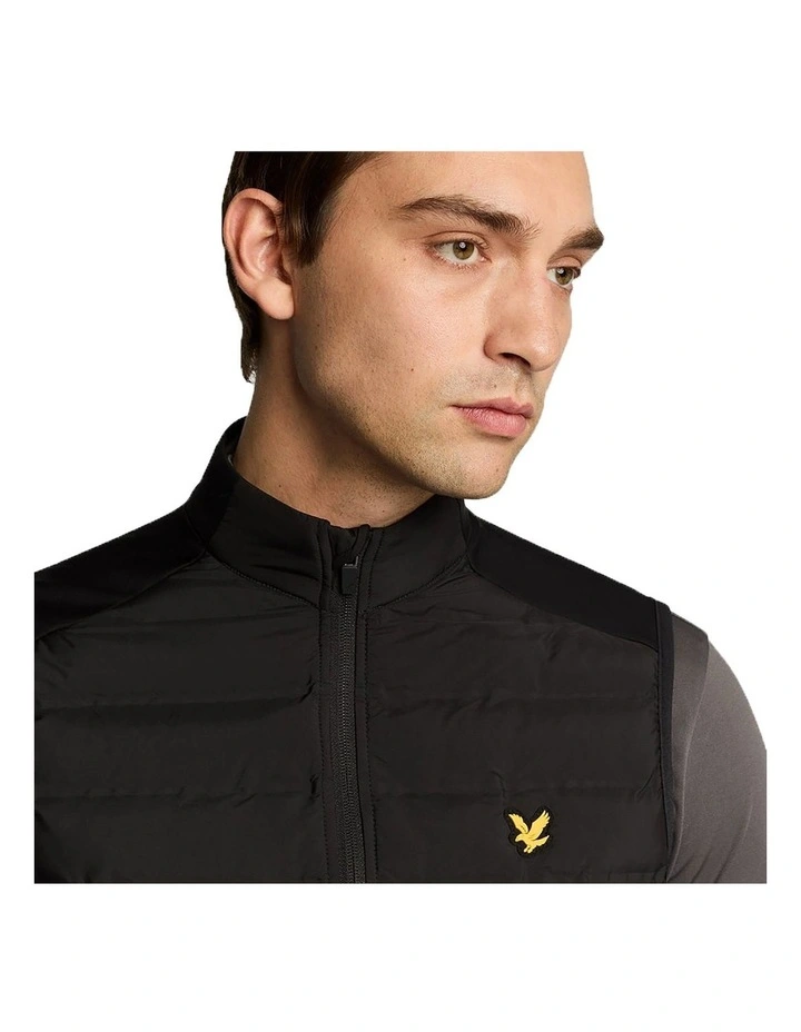 Lyle & Scott Hybrid Quilted Full Zip Vest in Jet Black image 3