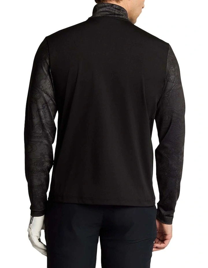 Printed Contour Golf Midlayer Jersey in Jet Black image 2