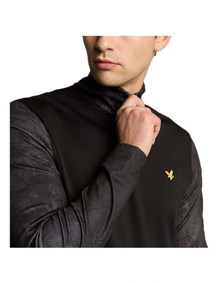 Printed Contour Golf Midlayer Jersey in Jet Black image 3