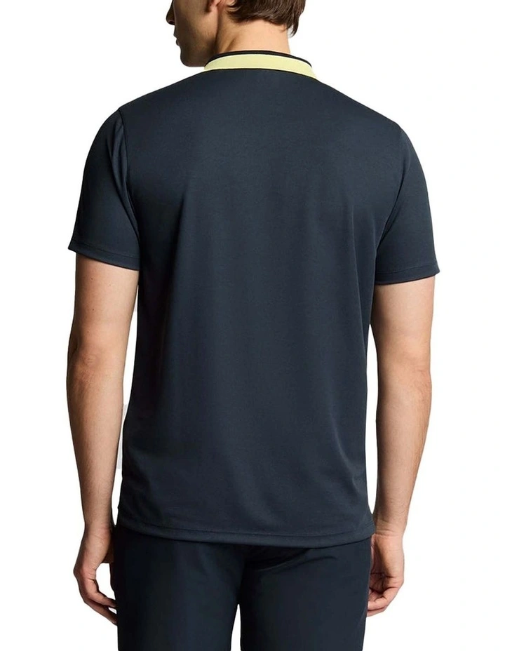 Tipped Polo Shirt in Dark Navy/Solar Marker image 2