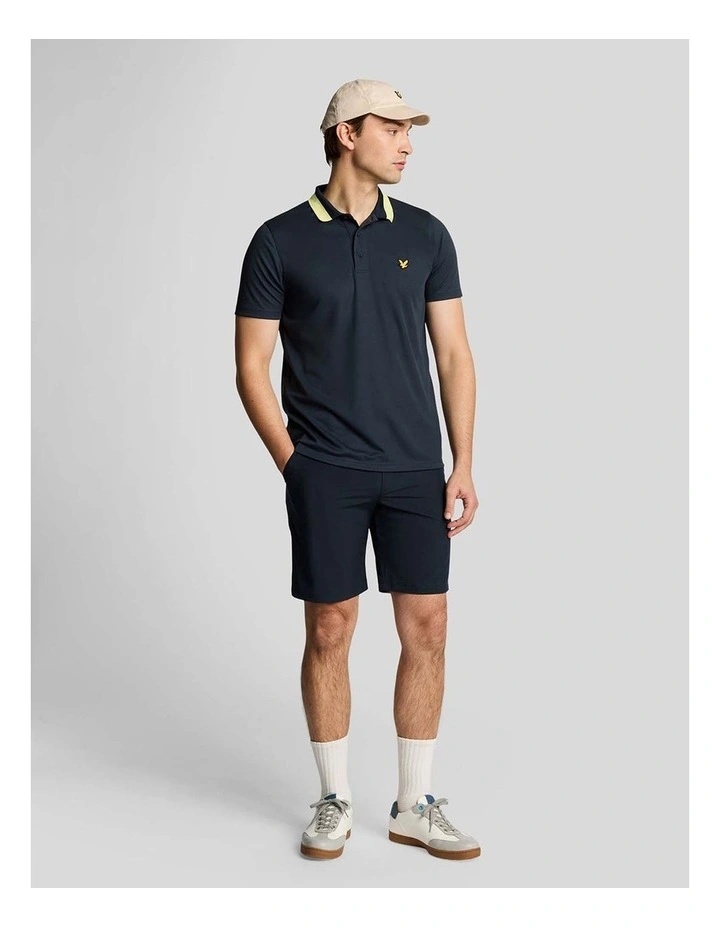 Tipped Polo Shirt in Dark Navy/Solar Marker image 4