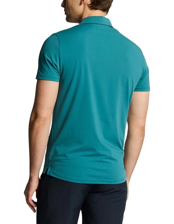 Contrast Placket Polo Shirt in Albatross/Jet Black image 2