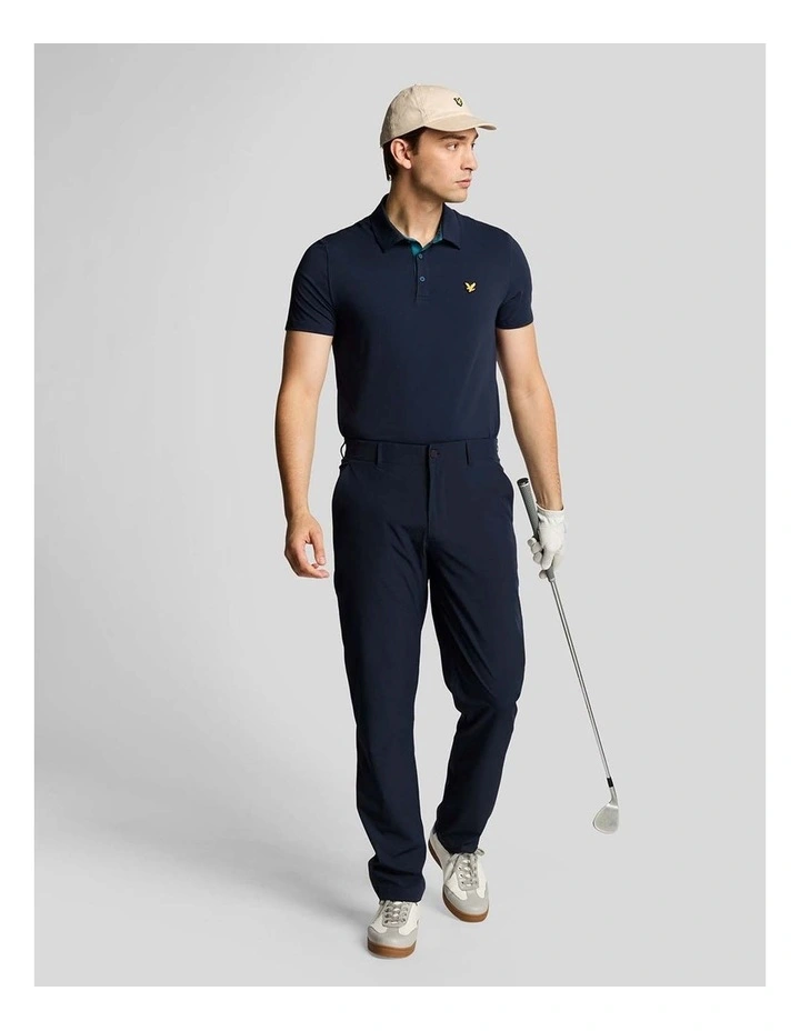 Contrast Placket Polo Shirt in Dark Navy/Albatross image 4