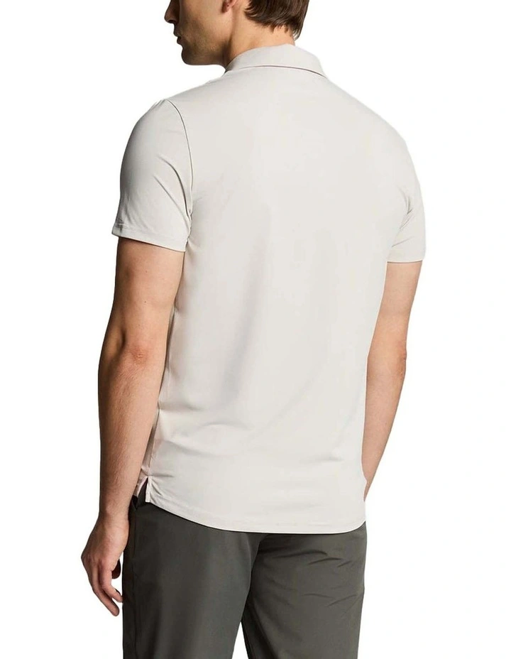 Contrast Placket Polo Shirt in Pebble/Contour Pink image 2