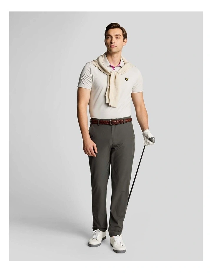 Contrast Placket Polo Shirt in Pebble/Contour Pink image 4