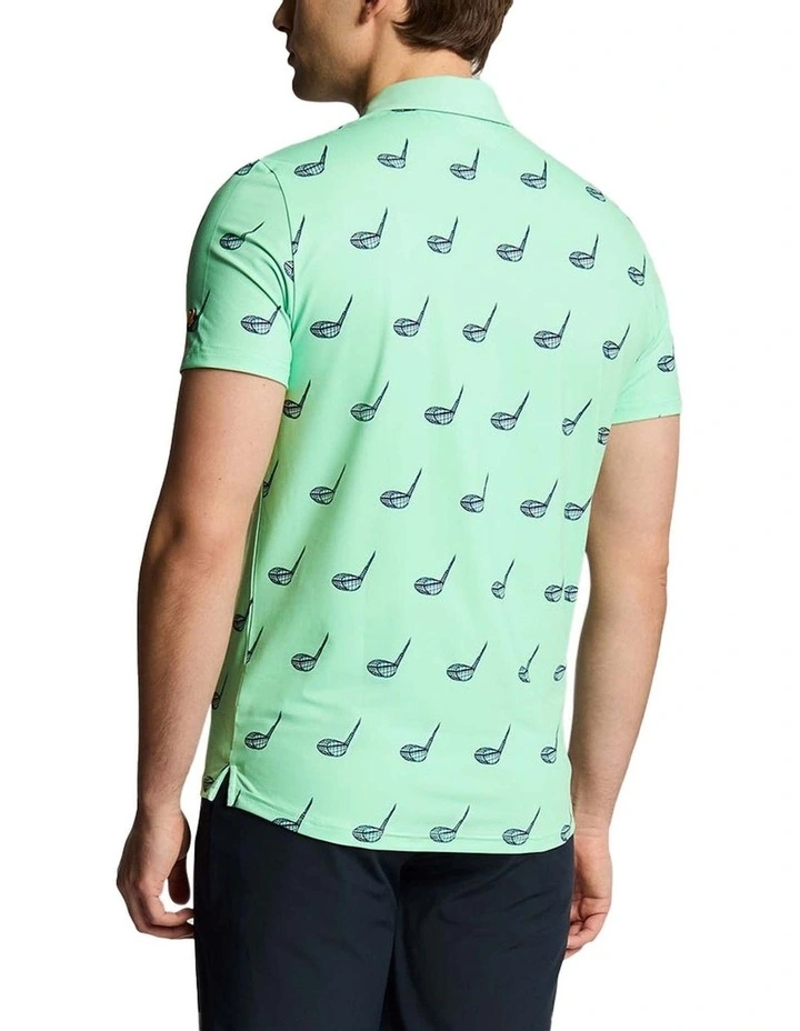 Micro Club Printed Polo Shirt in Shoreline image 2