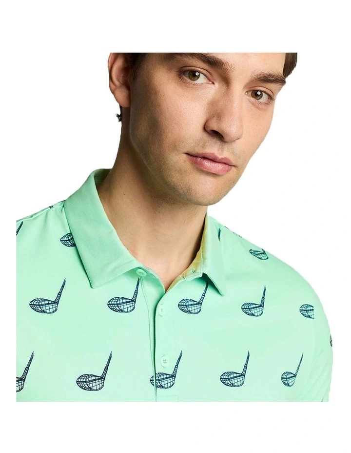 Micro Club Printed Polo Shirt in Shoreline image 3