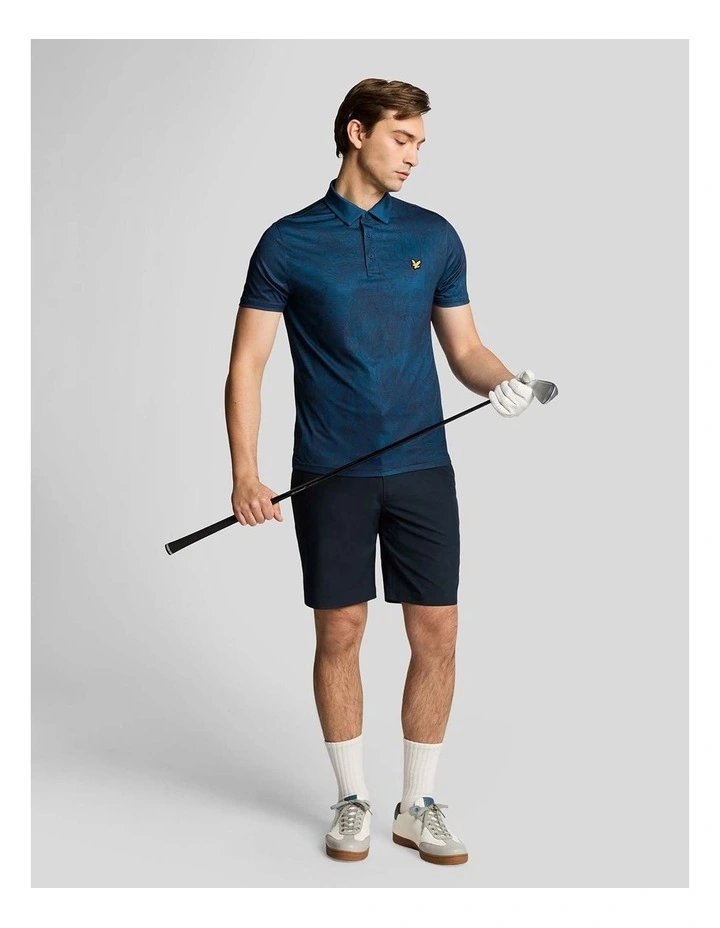 Contour Printed Polo Shirt in Dark Navy image 4