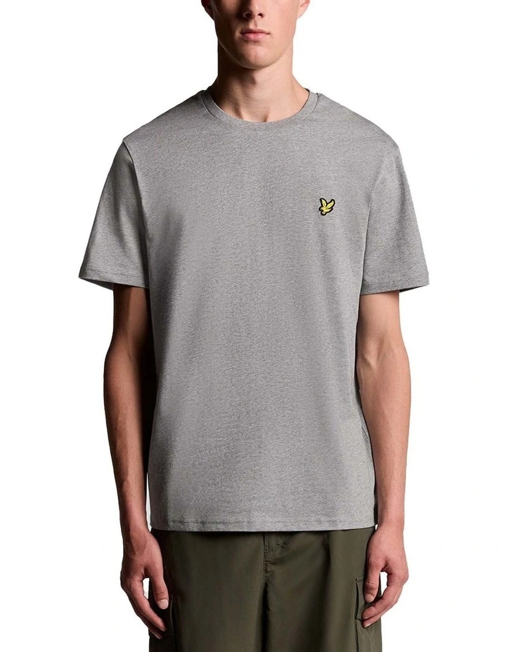 Plain T-shirt in Light Grey Marl image 1