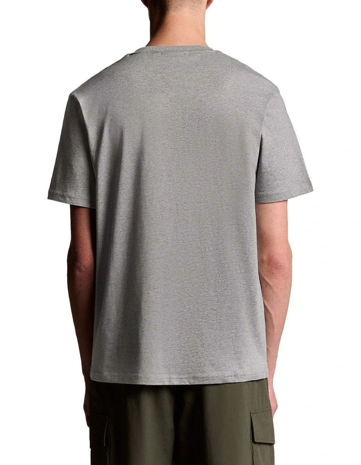 Plain T-shirt in Light Grey Marl image 2