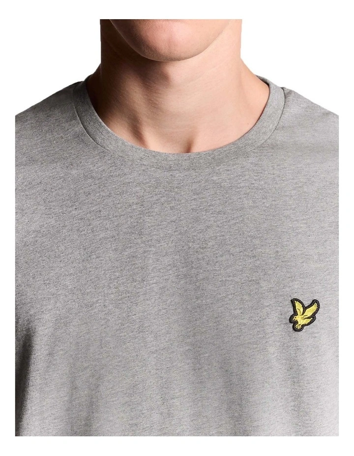 Plain T-shirt in Light Grey Marl image 3