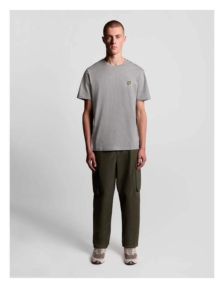 Plain T-shirt in Light Grey Marl image 4