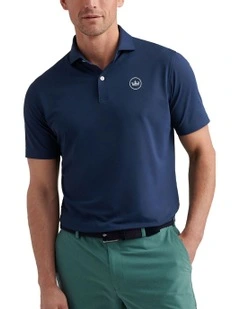Soul Performance Mesh Golf Polo Shirt in Navy