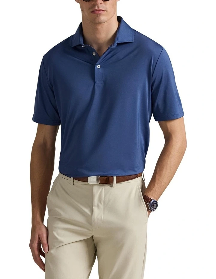 Solid Lightweight Airflow Golf Polo Shirt in Old Royal image 1
