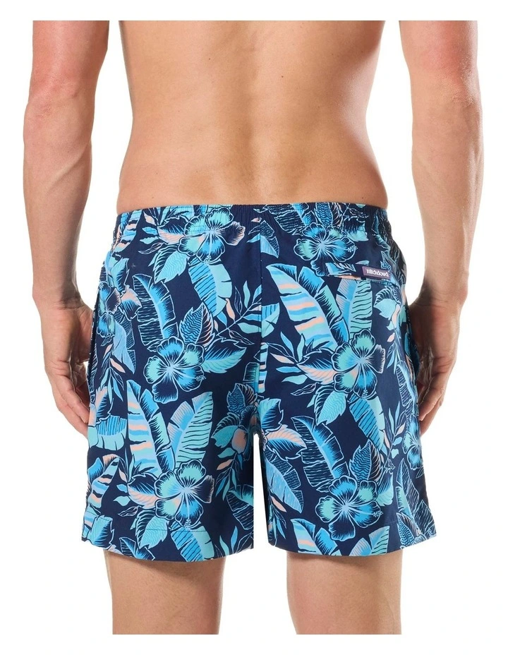 Pop Tropics Swim Short in Blue image 2