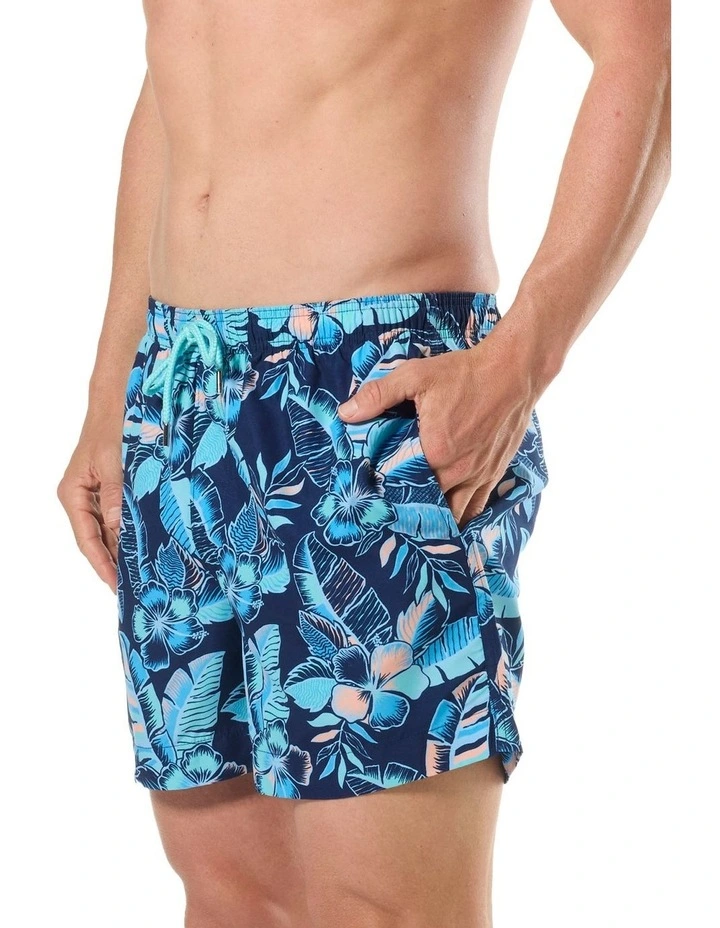 Pop Tropics Swim Short in Blue image 3