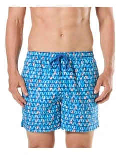 Ocean Mosaic Swim Shorts in Blue