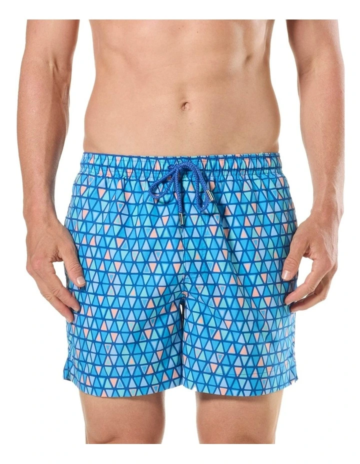 Ocean Mosaic Swim Shorts in Blue image 1