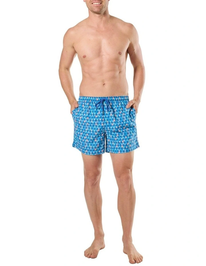Ocean Mosaic Swim Shorts in Blue image 4