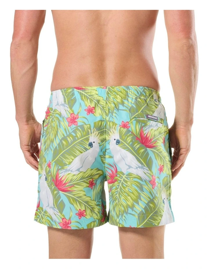 Cockatoo Paradise Swim Shorts in Green Multi image 2