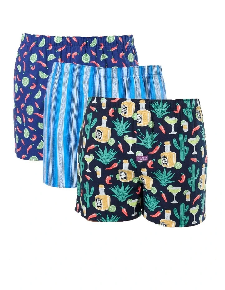 Woven Boxer Shorts 3 Pack in Tequila Print image 1