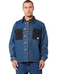 A5 Shacket Connor Flip Jacket in Blue