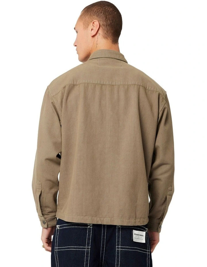 Bobby Long Sleeve Canvas Shirt in Brown image 2
