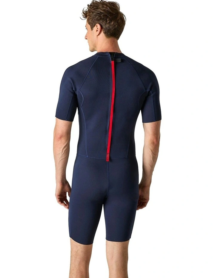 Neoprene Shorty Surfing Wetsuit in Navy Blue image 2