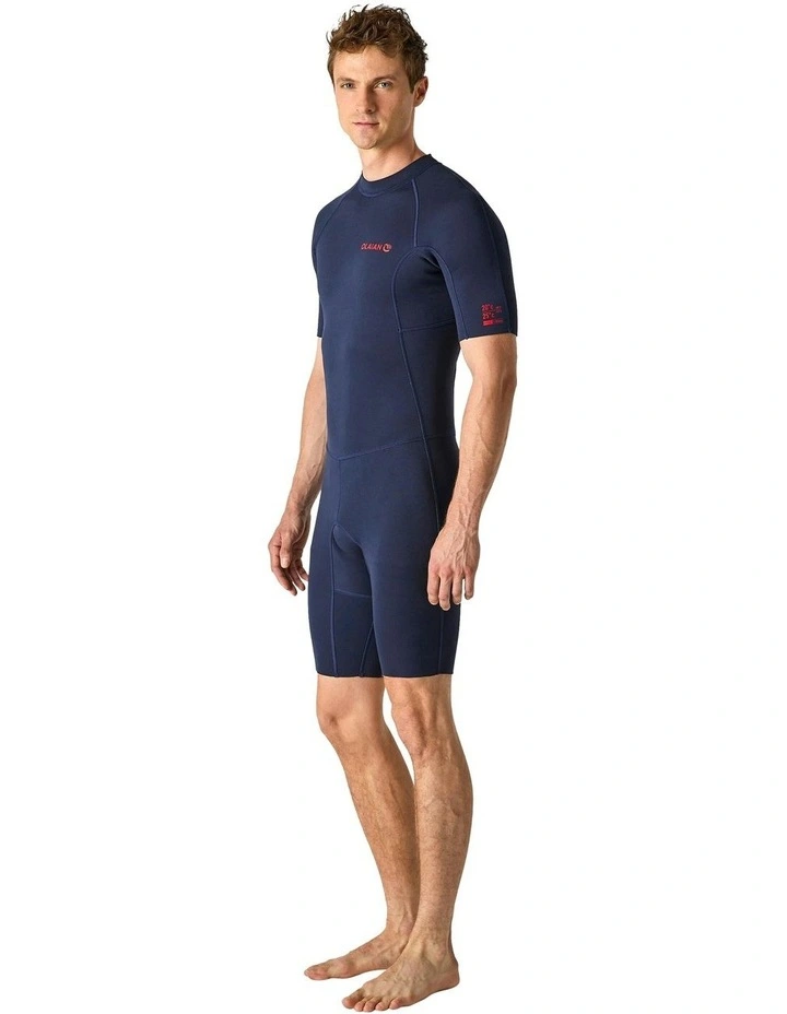 Neoprene Shorty Surfing Wetsuit in Navy Blue image 3