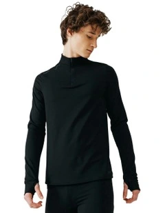 Run Warm Long Sleeved Running T-shirt in Black