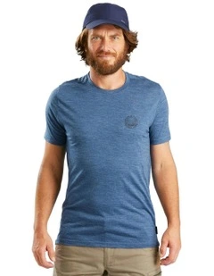 Travel Trekking Merino Wool T-shirt in Blue